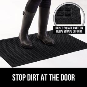 img 2 attached to Gorilla Grip All-Weather Doormat - Durable, Fast-Drying, Absorbs 1.7 Cups of Water - Stain & Fade Resistant - Captures Dirt - Indoor/Outdoor Mat - Boot Scraper - 29x17 - Black