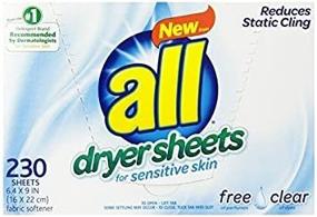 img 2 attached to 🌿 All Fabric Softener Dryer Sheets for Sensitive Skin: Free Clear, 230 Count - Gentle Care for Delicate Skin