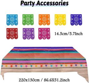 img 3 attached to 🎉 Fiesta Decorations Mexican Theme - Multicolor Mexican Banners, Foil Fiesta Balloons, Paper Pompoms, Tablecloth Garlands, String Pennant, Festival Theme Swirls for Cinco De Mayo Party Supplies by ZERODECO