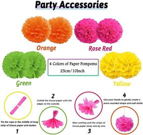 img 2 attached to 🎉 Fiesta Decorations Mexican Theme - Multicolor Mexican Banners, Foil Fiesta Balloons, Paper Pompoms, Tablecloth Garlands, String Pennant, Festival Theme Swirls for Cinco De Mayo Party Supplies by ZERODECO