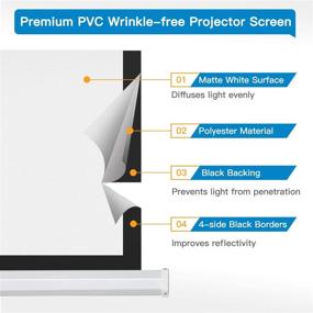 img 1 attached to 🎥 PERLESMITH 100 Inch 4K Ultra HD Projector Screen with Stand: Portable Indoor Outdoor Movie Widescreen for Home Theater, Gaming, Office - Foldable Tripod Retractable Screen