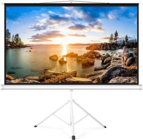img 4 attached to 🎥 PERLESMITH 100 Inch 4K Ultra HD Projector Screen with Stand: Portable Indoor Outdoor Movie Widescreen for Home Theater, Gaming, Office - Foldable Tripod Retractable Screen