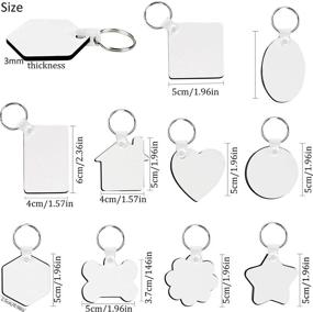 img 3 attached to 🔑 BIHRTC 10PCS Sublimation Keychain Blanks MDF DIY Blank Keychain Set - Perfect for Custom Heat Transfer Ornament Crafts and Present Making