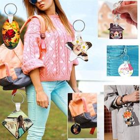 img 1 attached to 🔑 BIHRTC 10PCS Sublimation Keychain Blanks MDF DIY Blank Keychain Set - Perfect for Custom Heat Transfer Ornament Crafts and Present Making