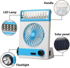 img 3 attached to 🔆 Ansee Portable Solar Fan with LED Table Lamp and Flashlight 3 in 1 Multi-Function for Camping and Home Use (Blue)