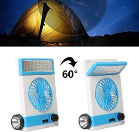 img 1 attached to 🔆 Ansee Portable Solar Fan with LED Table Lamp and Flashlight 3 in 1 Multi-Function for Camping and Home Use (Blue)