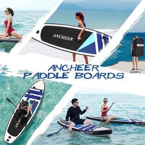 img 3 attached to 🏄 ANCHEER Inflatable Stand Up Paddle Board - All-Round SUP Board with Backpack, Bottom Fin, Waterproof Bag, Leash, Adjustable Paddle, and Pump - Complete Accessories Set