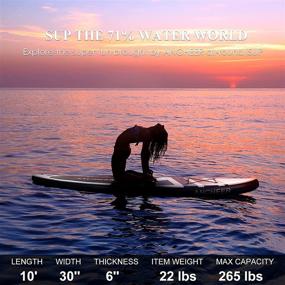 img 2 attached to 🏄 ANCHEER Inflatable Stand Up Paddle Board - All-Round SUP Board with Backpack, Bottom Fin, Waterproof Bag, Leash, Adjustable Paddle, and Pump - Complete Accessories Set