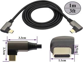 img 3 attached to AAOTOKK Right Angle USB C 3.1 Extension Cable Gen 2 10Gbps 90 Degree Type C 3.1 USB Male to Male Cable - Supports Charging, Data, Audio, Video - Compatible with Samsung S10 S9 S9+ S8, MacBook (1M/3Ft)