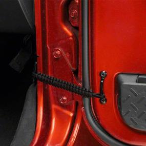 img 3 attached to 🚪 ZGAUTO Jeep Wrangler Paracord Door Limiting Straps: 550lb Strength Swing Limiter Pair (2 Pieces, Black)