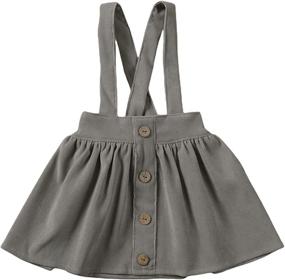 img 4 attached to Mubineo Girls' Corduroy Suspender Overall Skirt & Skort in Toddler Clothing