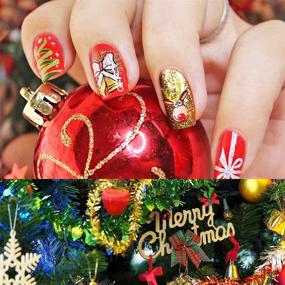 img 3 attached to 🎄 "Прекрасные наклейки для новогодних рождественских ногтей PrettyDIva: 10 наборов 3D-металлических золотых дизайновых самоклеющихся наклеек - бронзовые снежинки, снеговики, Санта, ёлочные наклейки для ногтей для женщин и детей - декорация своими руками