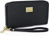 👛 stylish pu leather zipper long wallet with credit card slots and detachable strap for women logo