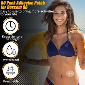 img 3 attached to 🩹 Dexcom G6 Continuous Glucose Monitor Waterproof Adhesive Patch with Strap - Pre-Cut Tape for Sweatproof Protection, Beige