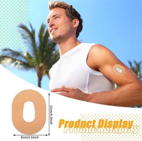 img 2 attached to 🩹 Dexcom G6 Continuous Glucose Monitor Waterproof Adhesive Patch with Strap - Pre-Cut Tape for Sweatproof Protection, Beige