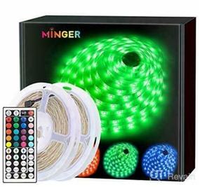 img 7 attached to MINGER 16.4ft LED Strip Lights - RGB Color Changing for Home, Kitchen, Room, Bedroom, Dorm Room, Bar - with IR Remote Control, 5050 LEDs, DIY Mode