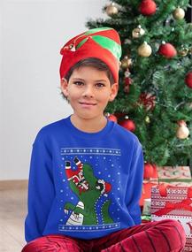 img 2 attached to T Rex Santa Christmas Sweater Sweatshirt Boys' Clothing ~ Fashion Hoodies & Sweatshirts