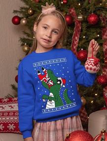 img 3 attached to T Rex Santa Christmas Sweater Sweatshirt Boys' Clothing ~ Fashion Hoodies & Sweatshirts