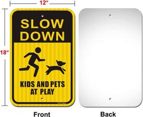 img 3 attached to 🚸 ZHG Slow Down Kids and Pets at Play Signs, Pack of 2