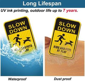 img 1 attached to 🚸 ZHG Slow Down Kids and Pets at Play Signs, Pack of 2