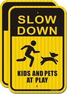 🚸 zhg slow down kids and pets at play signs, pack of 2 logo