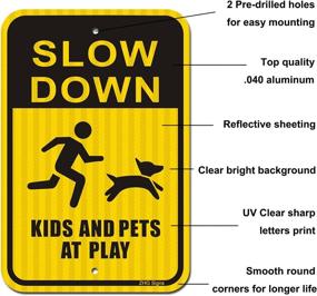 img 2 attached to 🚸 ZHG Slow Down Kids and Pets at Play Signs, Pack of 2