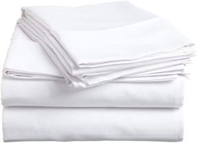 img 4 attached to 🛏️ Premium True Linen 500 Thread Count Egyptian Cotton King Size Sheet Set - 22" Deep Pocket Fitted Sheet - 4 Piece (White Solid-King 22" Deep Pocket Sheets)