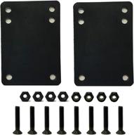 black vj longboard skateboard riser pads with hardware screws 🛹 - 6mm, 12mm, 14mm thickness options (1.25, 1.5, 1.75, 2 inch) logo