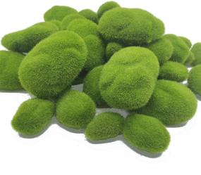img 1 attached to Artificial Moss Rocks Decorative - Set of 40 | 4 Sizes | Green Moss Balls, Stones, Covered Stones | Fake Moss Decor for Floral Arrangements, Fairy Gardens, Crafting