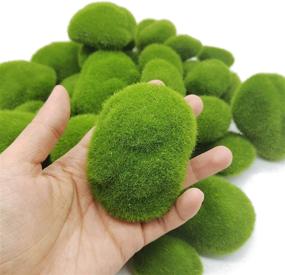 img 3 attached to Artificial Moss Rocks Decorative - Set of 40 | 4 Sizes | Green Moss Balls, Stones, Covered Stones | Fake Moss Decor for Floral Arrangements, Fairy Gardens, Crafting