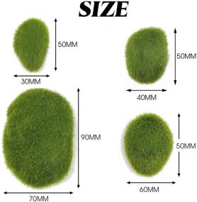 img 2 attached to Artificial Moss Rocks Decorative - Set of 40 | 4 Sizes | Green Moss Balls, Stones, Covered Stones | Fake Moss Decor for Floral Arrangements, Fairy Gardens, Crafting