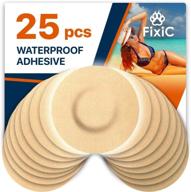 🩹 fixic adhesive patches 25 pack 3 1/2" – top-rated for libre, enlite, and guardian - best round pre-cut adhesive patches - without hole - superior fixation! (tan) логотип