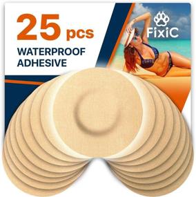 img 4 attached to 🩹 Fixic Adhesive Patches 25 Pack 3 1/2" – Top-Rated for Libre, Enlite, and Guardian - Best Round Pre-Cut Adhesive Patches - Without Hole - Superior Fixation! (Tan)