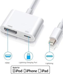 img 2 attached to 📱 Apple MFi Certified Lightning to HDMI Digital AV Adapter for iPhone iPad - 1080P HDMI Sync Screen Converter with Charging Port - Support All iOS - Ideal for HDTV, Projector, Monitor