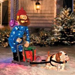 img 1 attached to 🛷 Shop Now: Christmas 42" Yukon Cornelius Dog Sleigh Scene Outdoor Tinsel Rudolph The Red Nosed Reindeer Decoration