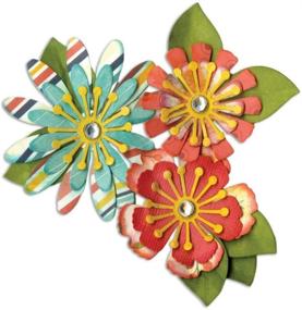 img 2 attached to Sizzix Multi Color Thinlits Die Set 661097: Flowers by Lori Whitlock - 10 Pack | Vibrant Floral Cutting Dies