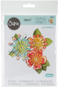img 4 attached to Sizzix Multi Color Thinlits Die Set 661097: Flowers by Lori Whitlock - 10 Pack | Vibrant Floral Cutting Dies