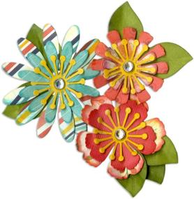 img 3 attached to Sizzix Multi Color Thinlits Die Set 661097: Flowers by Lori Whitlock - 10 Pack | Vibrant Floral Cutting Dies