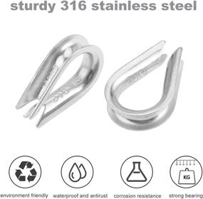 img 2 attached to ⚓ High-Quality 4Pcs 1/2" Wire Rope Chain Thimble: Ideal for Boat Rigging, Anchor, Terminating, and Splicing. Made with Premium 316 Stainless Steel