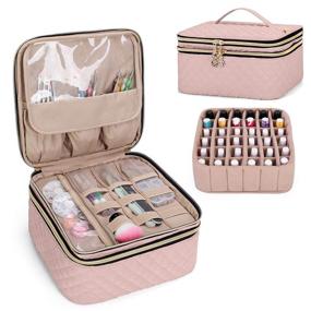 img 4 attached to 💅 YARWO Nail Polish Organizer Case - Store 36 Bottles, Travel Bag for Manicure & Pedicure Kit (Dusty Rose, Bag Only)