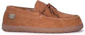 img 4 attached to Chestnut Sheepskin Moccasins for Men - RJs Fuzzies Shoes; Loafers, Slip-Ons