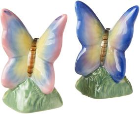 img 2 attached to 🦋 Colorful Cosmos Gifts 20785 Butterfly Salt and Pepper Shaker Set in Purple