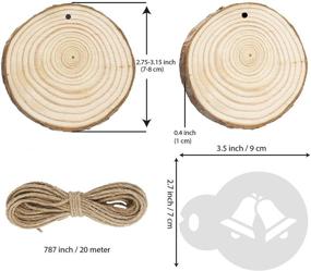 img 2 attached to 🎄 Natural Wood Slice Ornaments (25 Pcs) 2.7"-3.1" for Crafts with Christmas Stencils (10 Pcs) - Rustic DIY Wooden Ornament Kit by Woozy