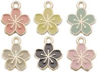 wocraft 60 pcs gold plated enamel cherry blossoms flower charms: perfect for diy jewelry making! logo