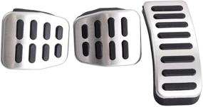 img 2 attached to 🚗 Enhanced Grip Stainless Steel Pedal Covers by AndyGo - Ideal for VW Bora/Jetta Mk4, Golf Mk4, Polo 9N Manual Gear Vehicles