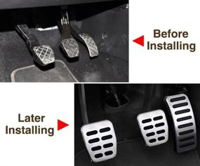 img 1 attached to 🚗 Enhanced Grip Stainless Steel Pedal Covers by AndyGo - Ideal for VW Bora/Jetta Mk4, Golf Mk4, Polo 9N Manual Gear Vehicles