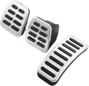 img 4 attached to 🚗 Enhanced Grip Stainless Steel Pedal Covers by AndyGo - Ideal for VW Bora/Jetta Mk4, Golf Mk4, Polo 9N Manual Gear Vehicles