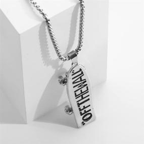 img 2 attached to Punk-inspired Stainless Steel Skateboard Necklace: A Stylish Hip-Hop Pendant for Men, Women & Boys