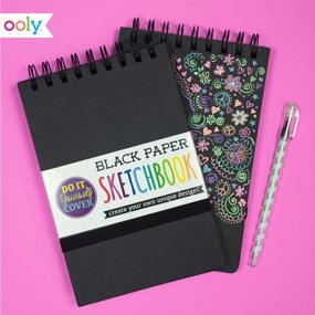 img 1 attached to 📚 OOLY DIY Cover Sketchbook: 5 x 7.5 Inches Black Paper Drawing Book for Kids, Adults, Artists | Ideal for Gel Pens, White Pencils, Ooly Paints, and More!