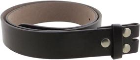 img 4 attached to Black Leather Strap with 👨 Smooth Finish - Men's L Accessories